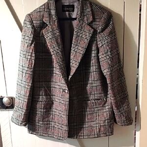 Requirement Black, Red,  and Gray Blazer Tailored Wool-Blend VGC XL.
